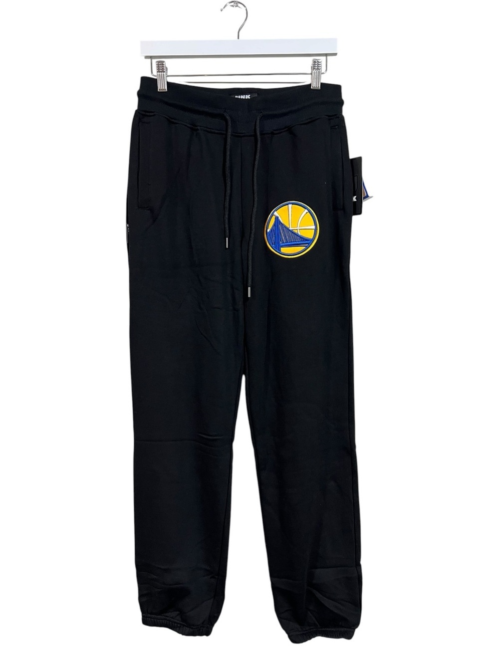 Unk NBA Gold State Warrior Cotton Blend Mens Black Sweatpants Size Medium NWT